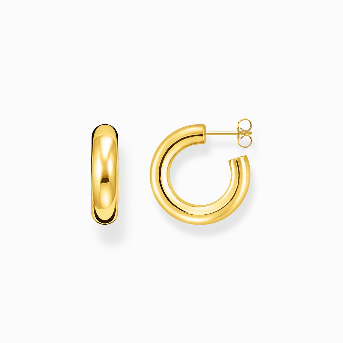 Gold-plated small chunky hoop earrings