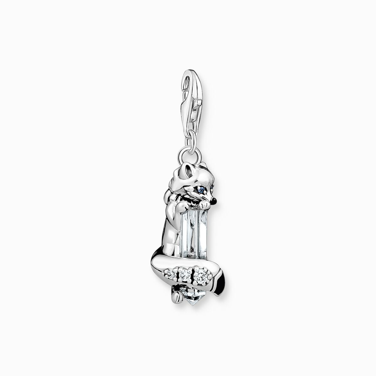Charm pendant fox silver
