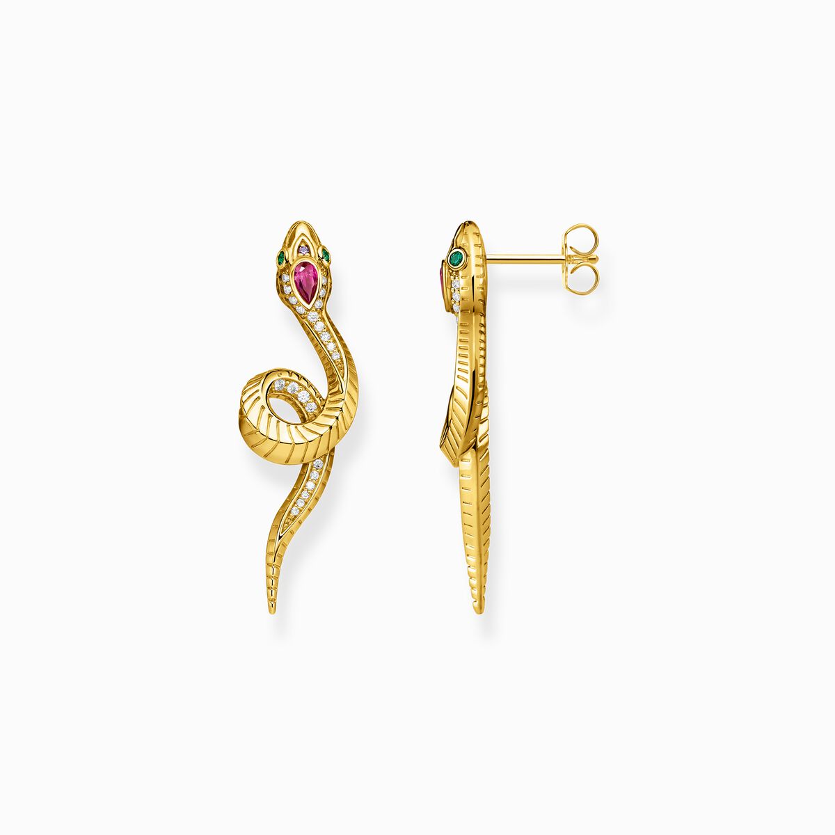 Earrings snake gold
