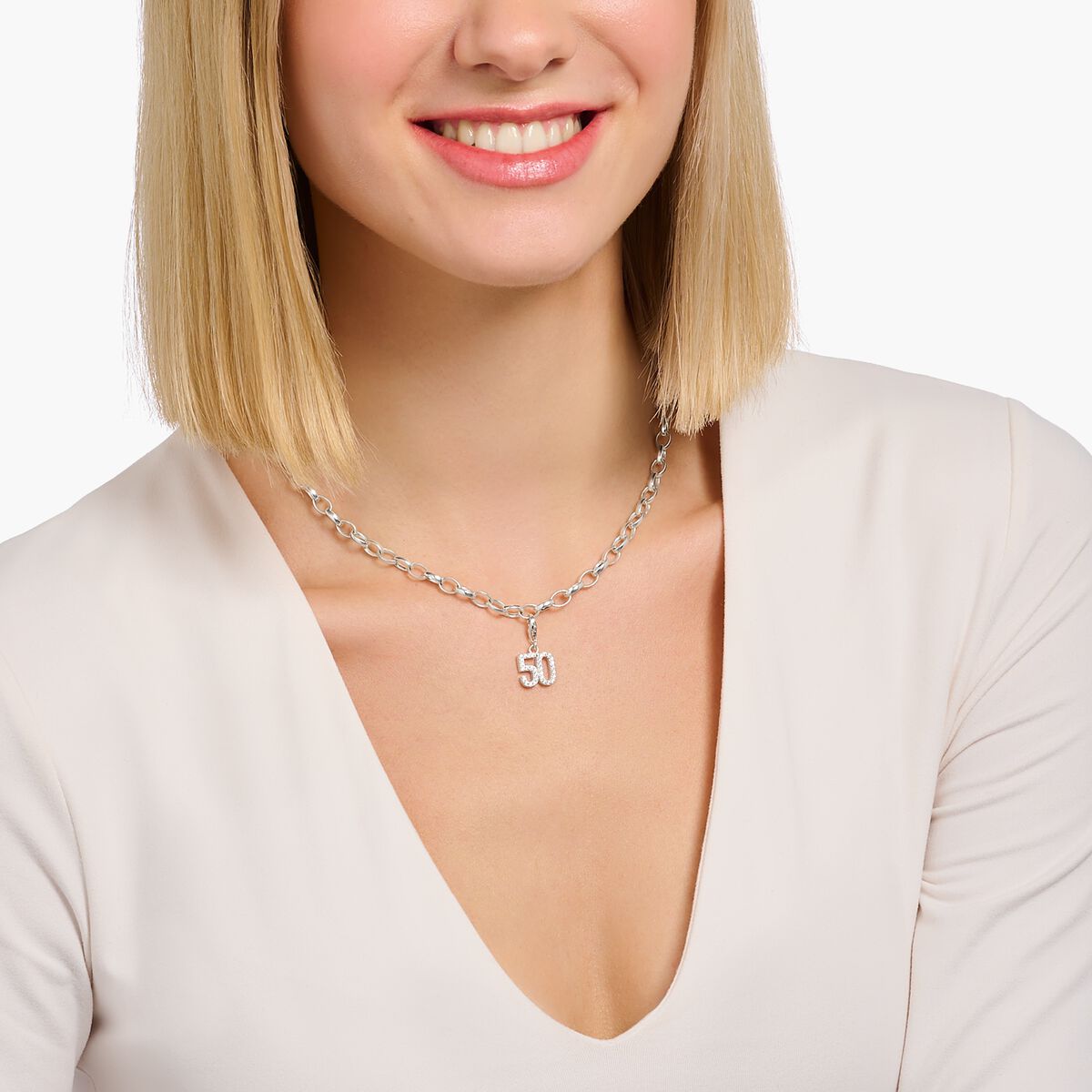 Charm necklace with Coin silver