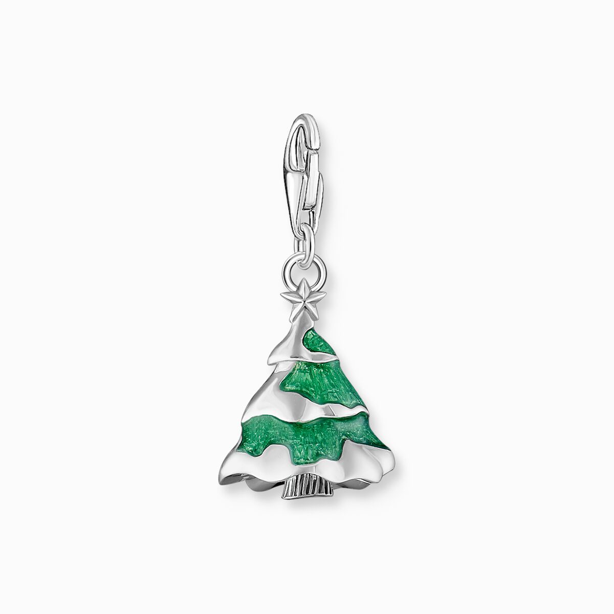 Silver Christmas tree charm pendant