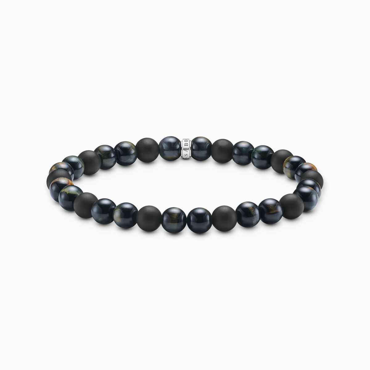 Talisman bracelet with tiger eye and obisidian beads