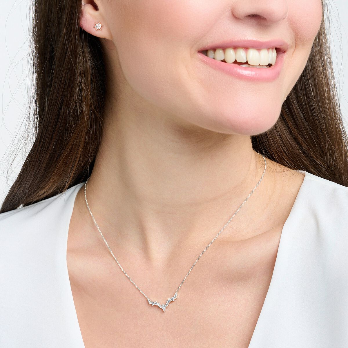 Necklace ice crystals silver