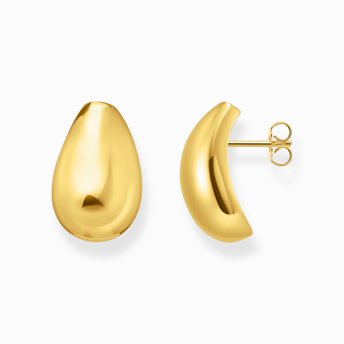 Gold-plated earrings in drop shape