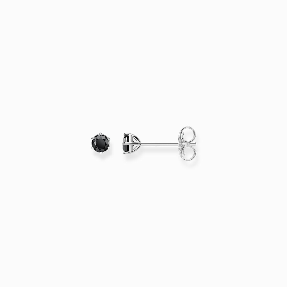 Ear studs black stone