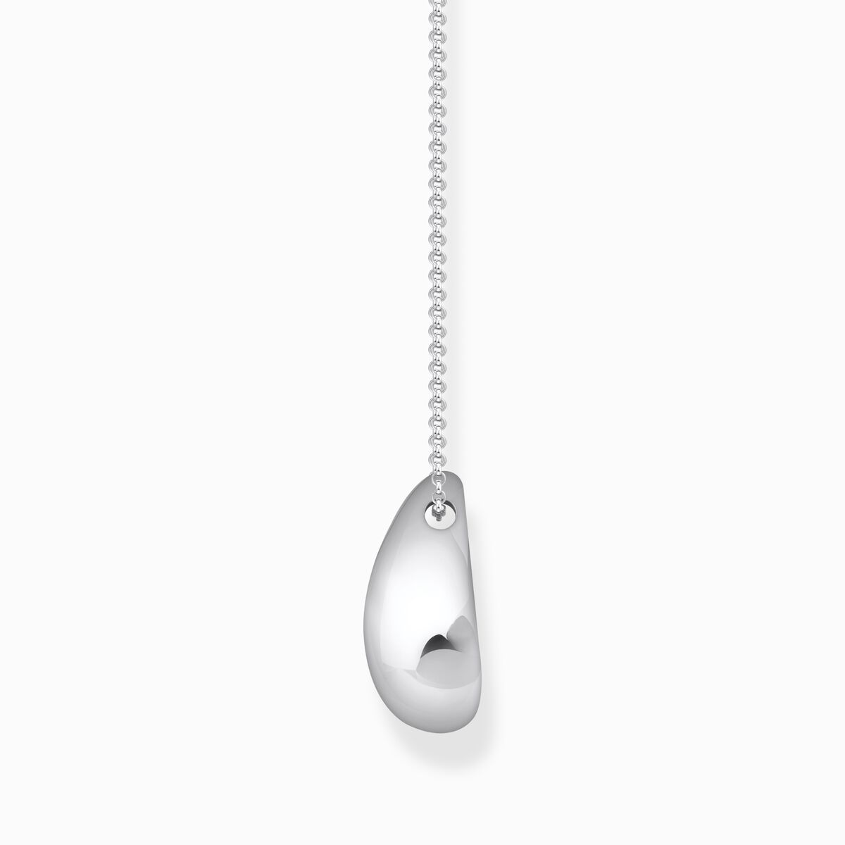 Silver necklace with pendant in organic drop-shape