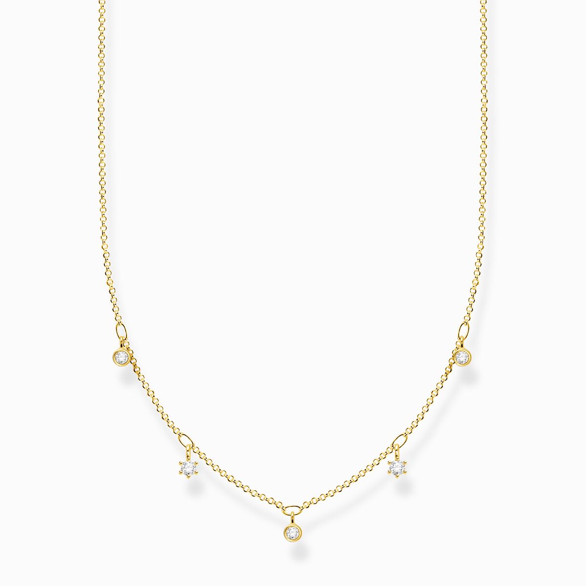 Necklace white stones gold