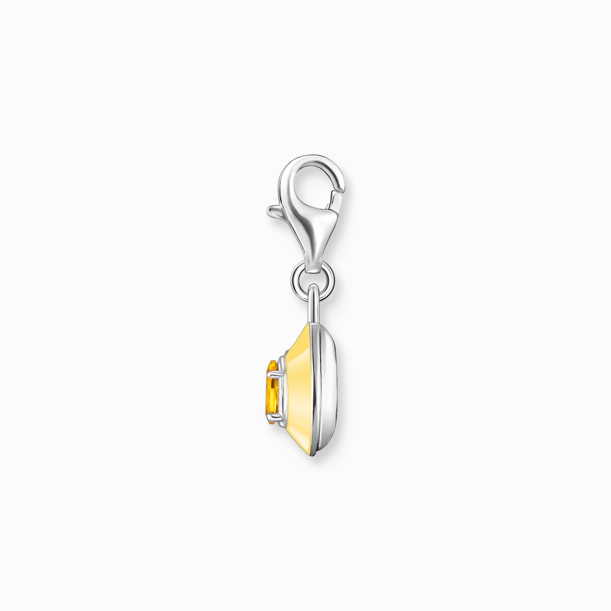 Charm pendant orange drop silver