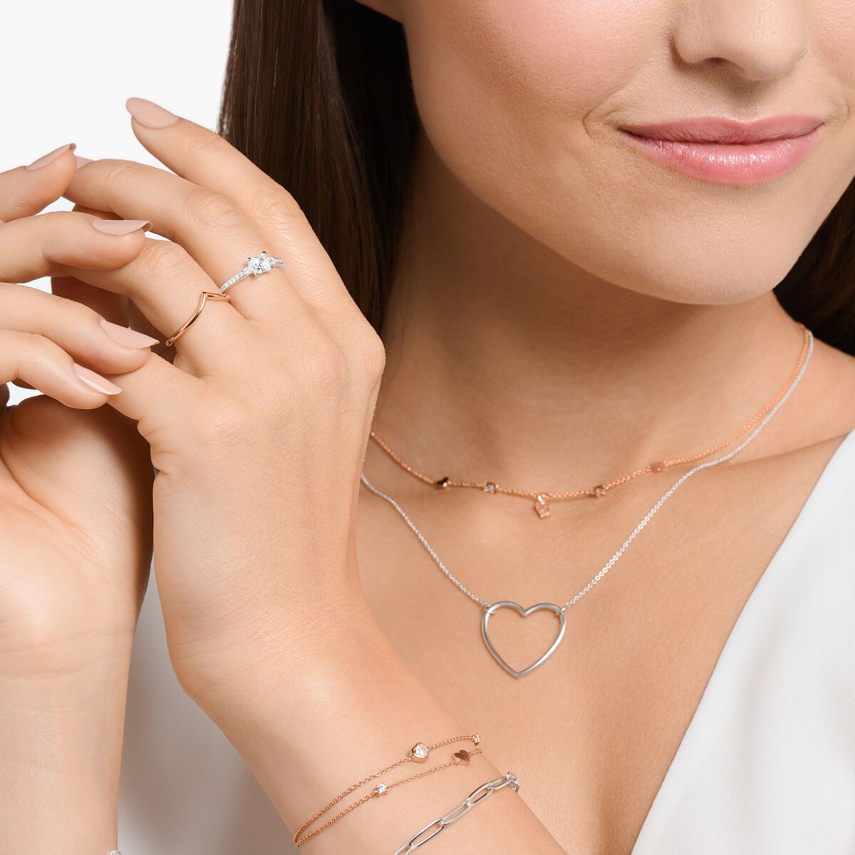 Ring V-shape rose gold