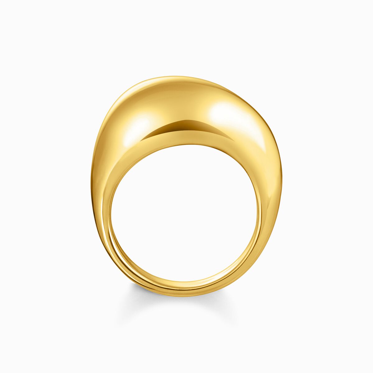 Gold-plated ring in organic drop-shape