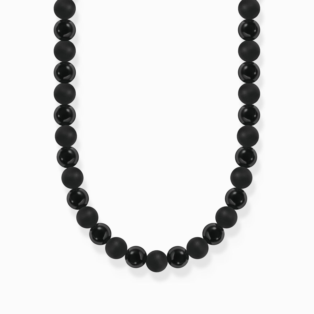 Talisman necklace with obsidian beads