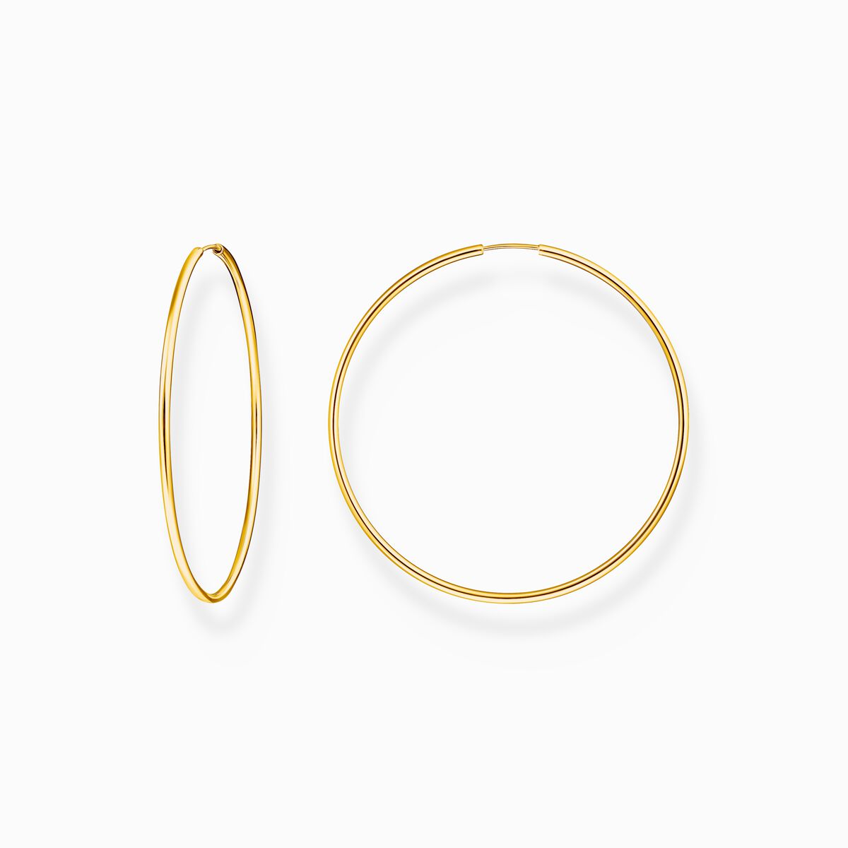 Gold-plated big hoop earrings