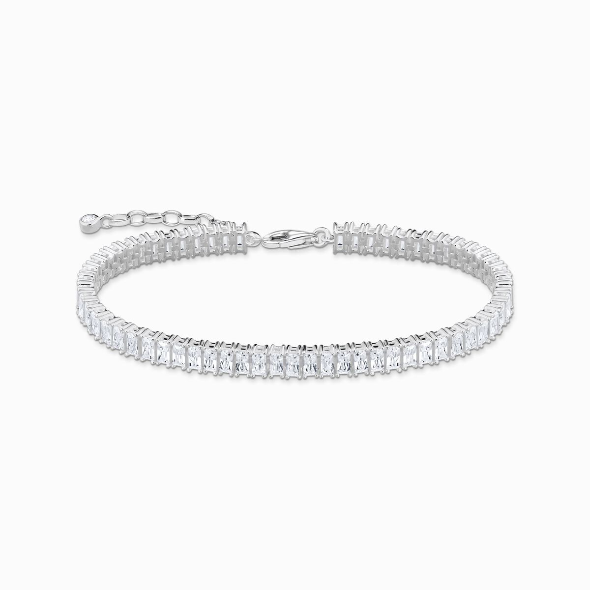 Tennis bracelet with white stones silver