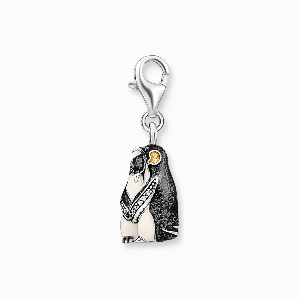 Charm pendant penguins silver
