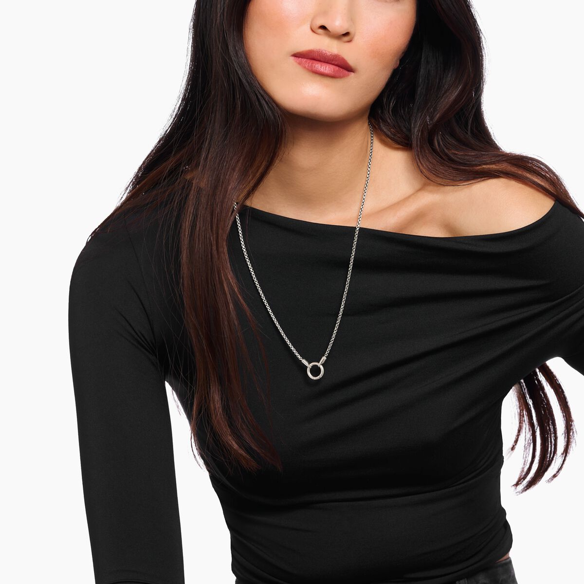 Silver venetian necklace 2.7 mm with round clasp
