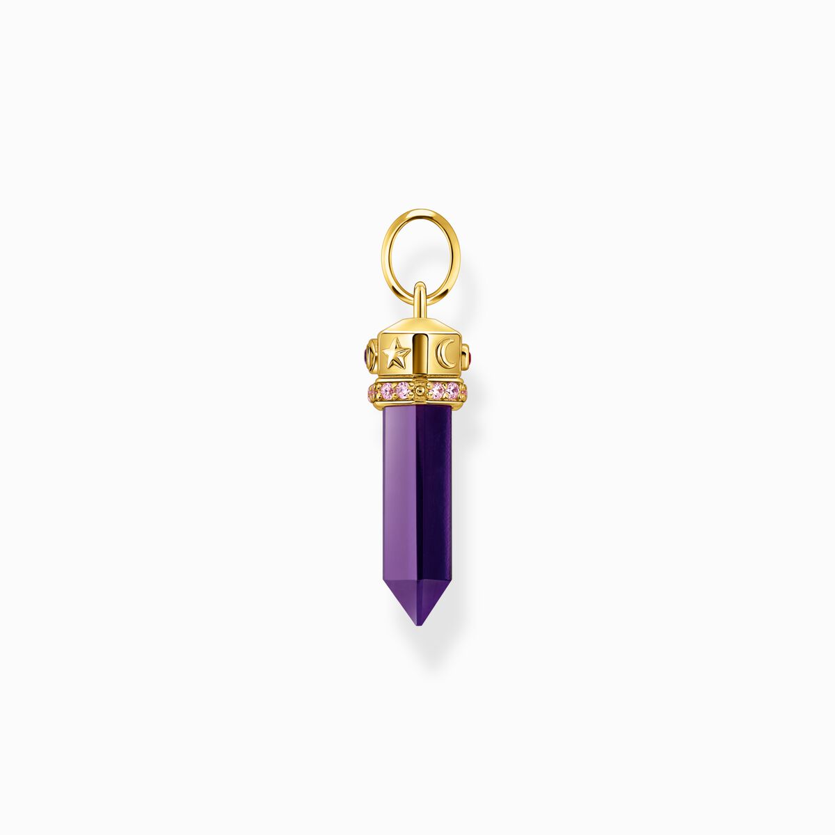 Yellow-gold plated pendant with imitation amethyst