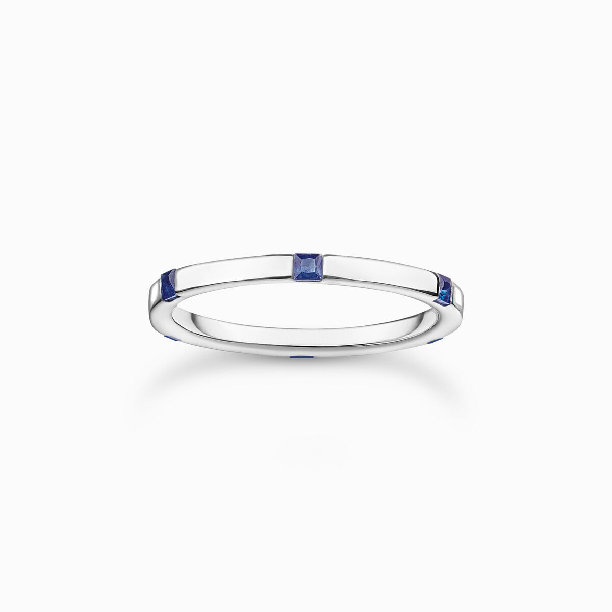 Ring with blue stones silver