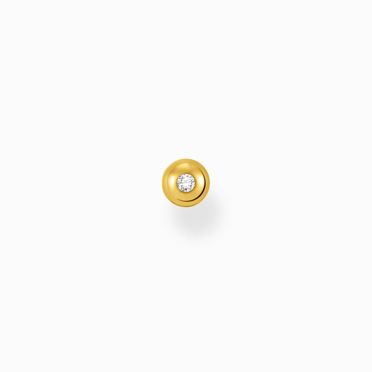 Single ear stud white stone gold