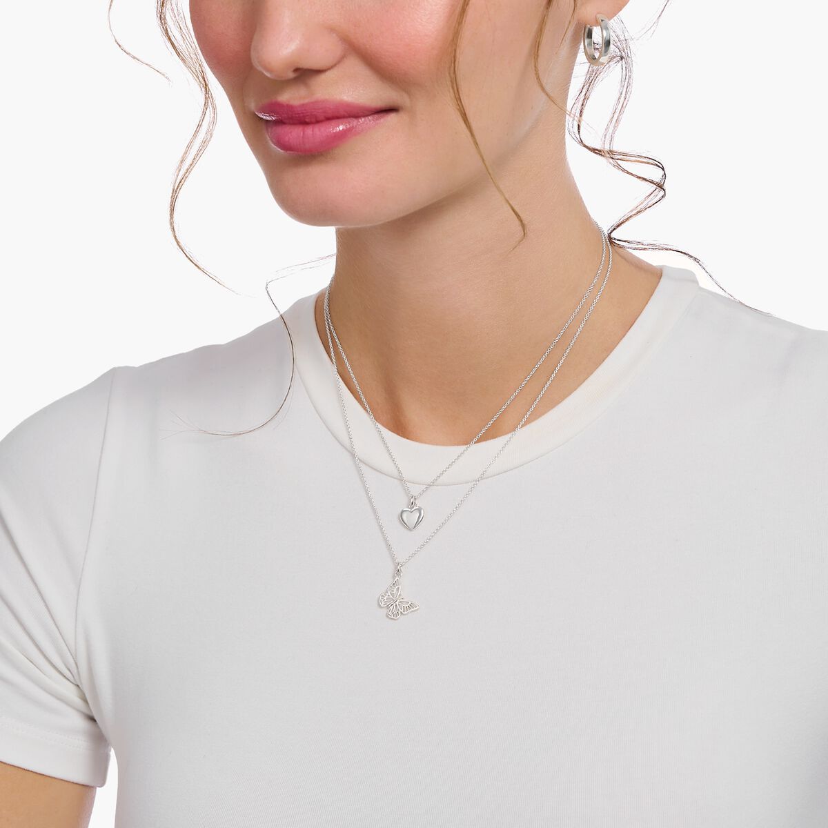 Silver necklace with heart pendant