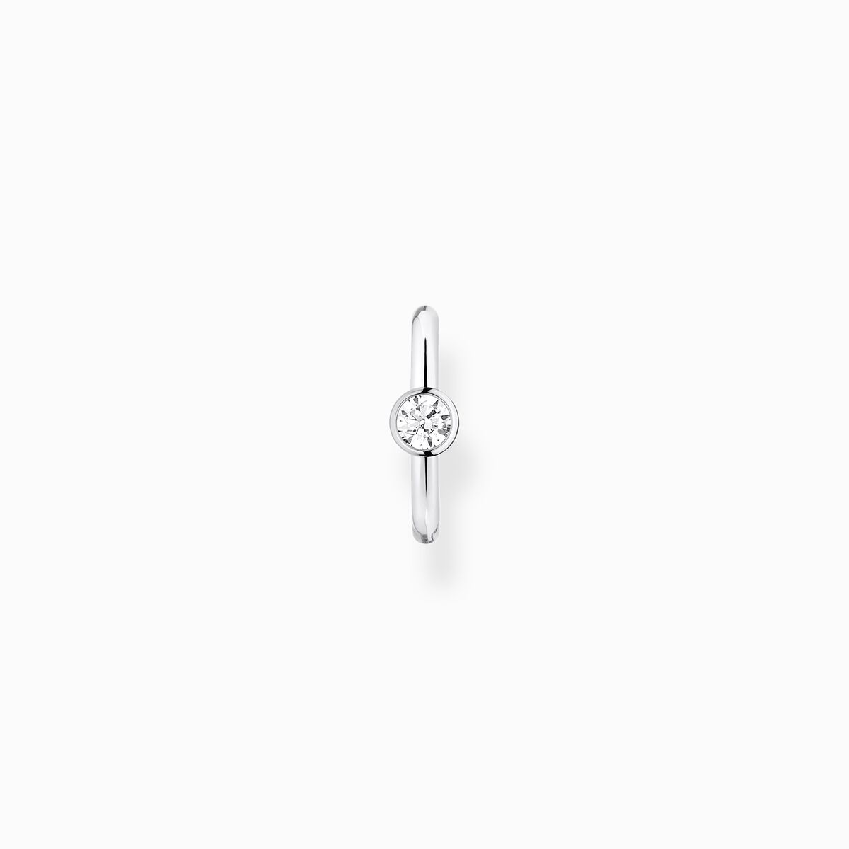 Single ear cuff white stone silver