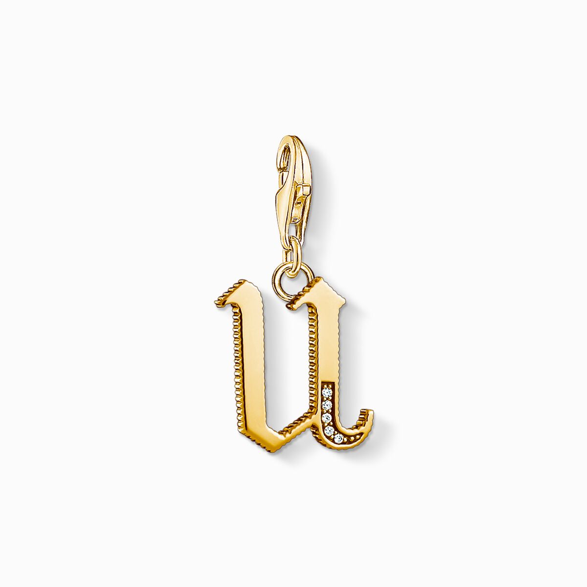 Charm pendant letter u gold