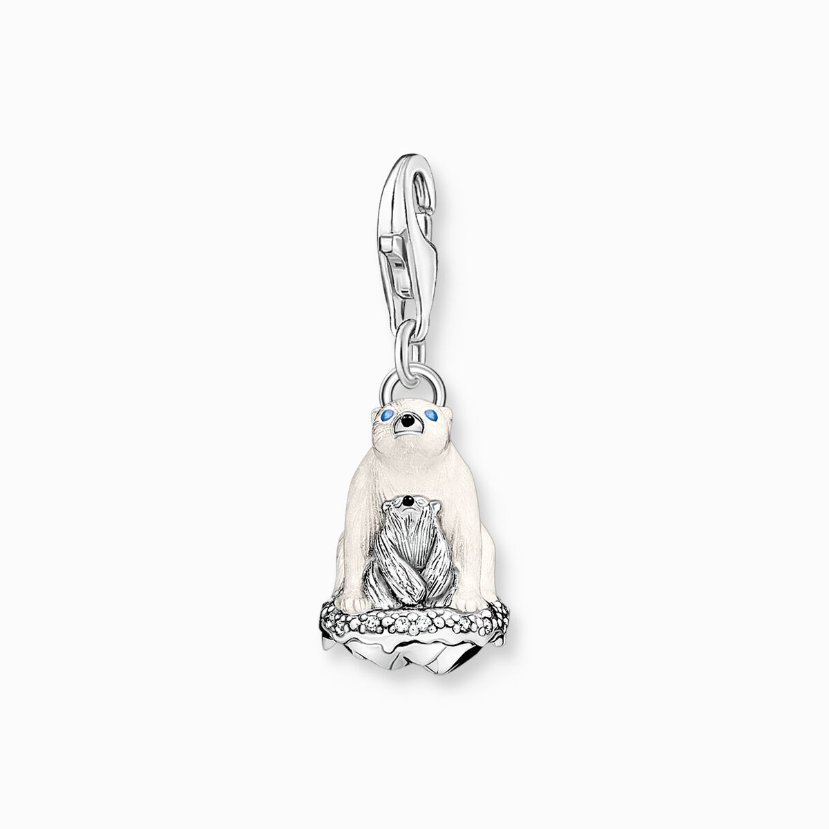 Charm pendant ice bears silver
