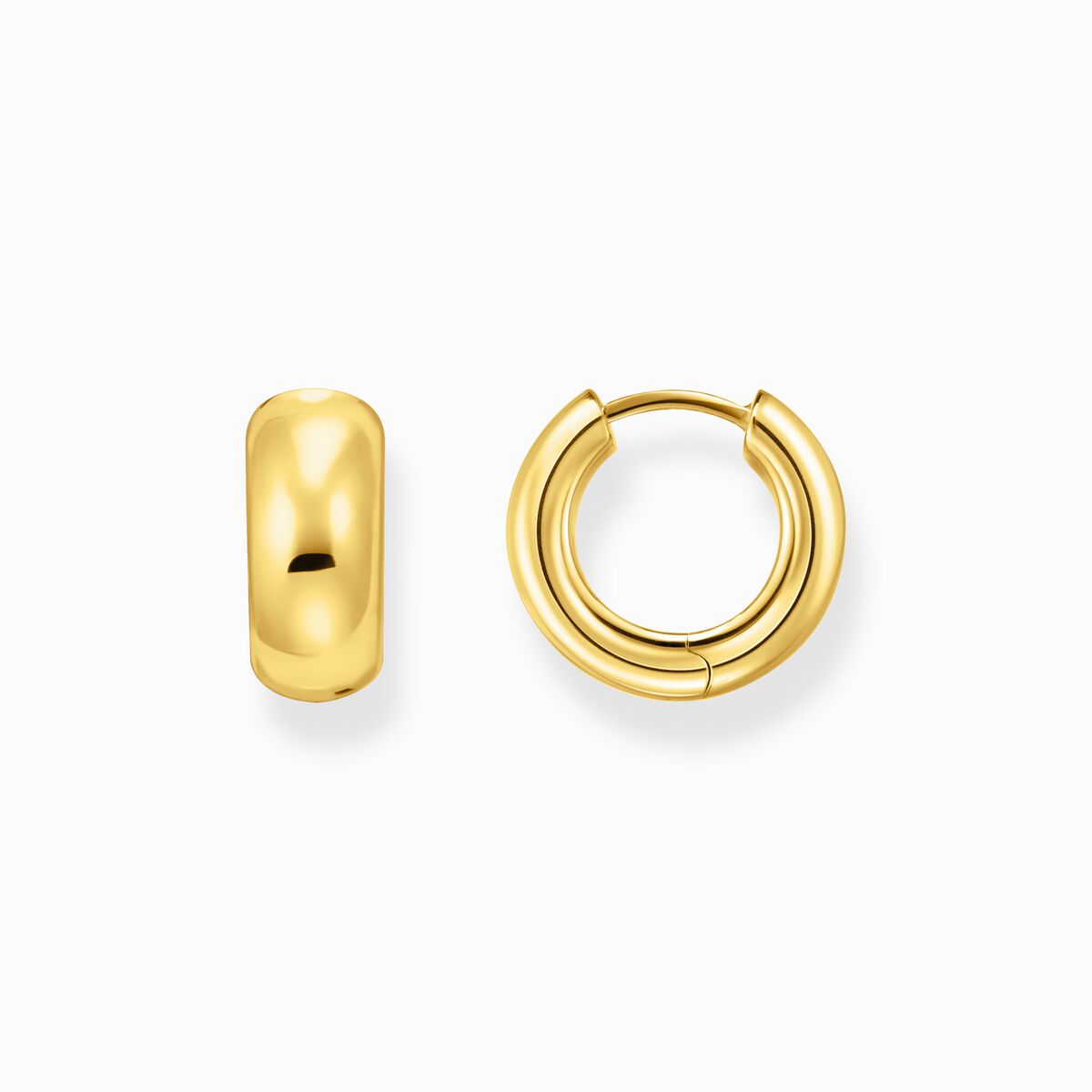 Gold-plated hoop earrings in chunky design