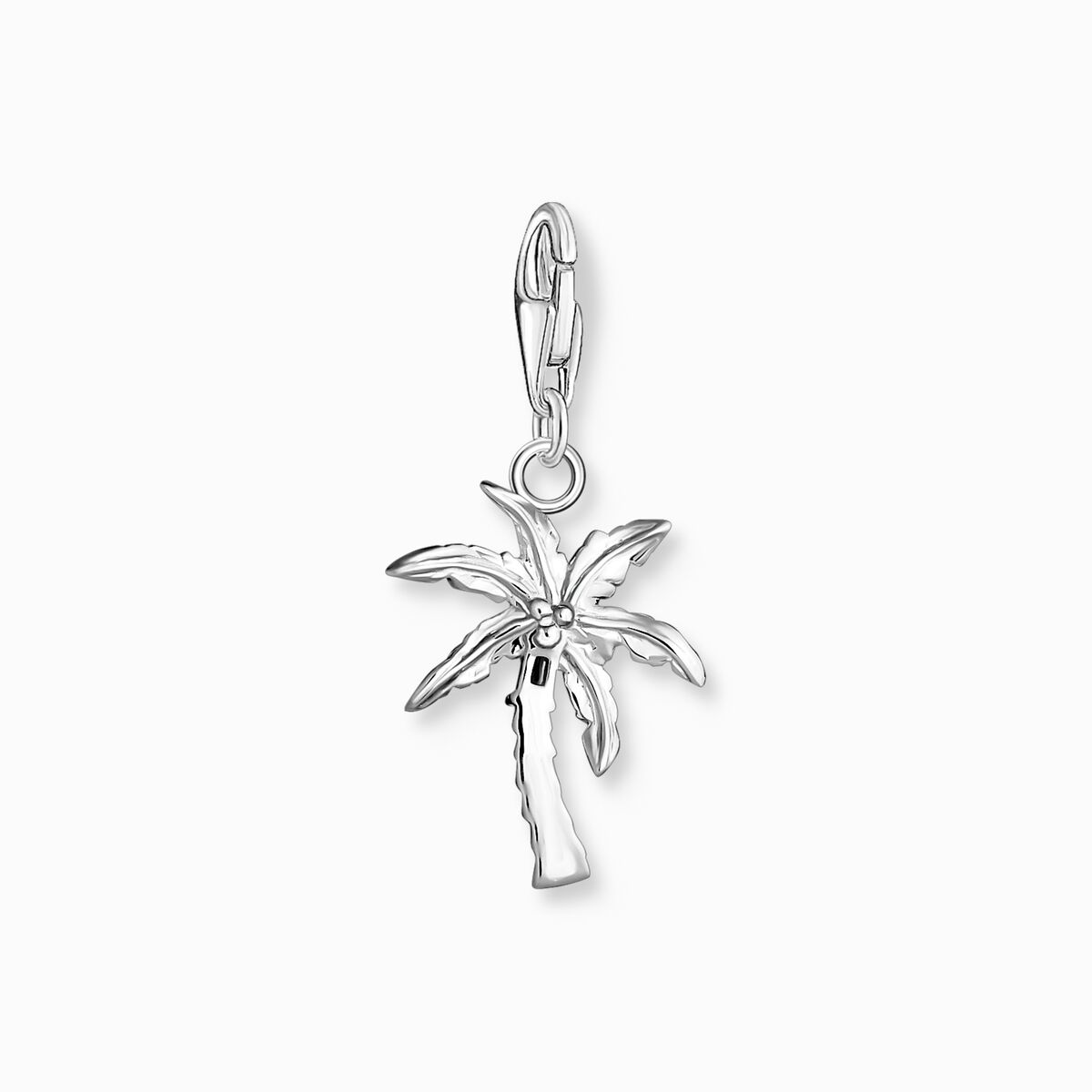 Charm pendant colourful palm tree silver