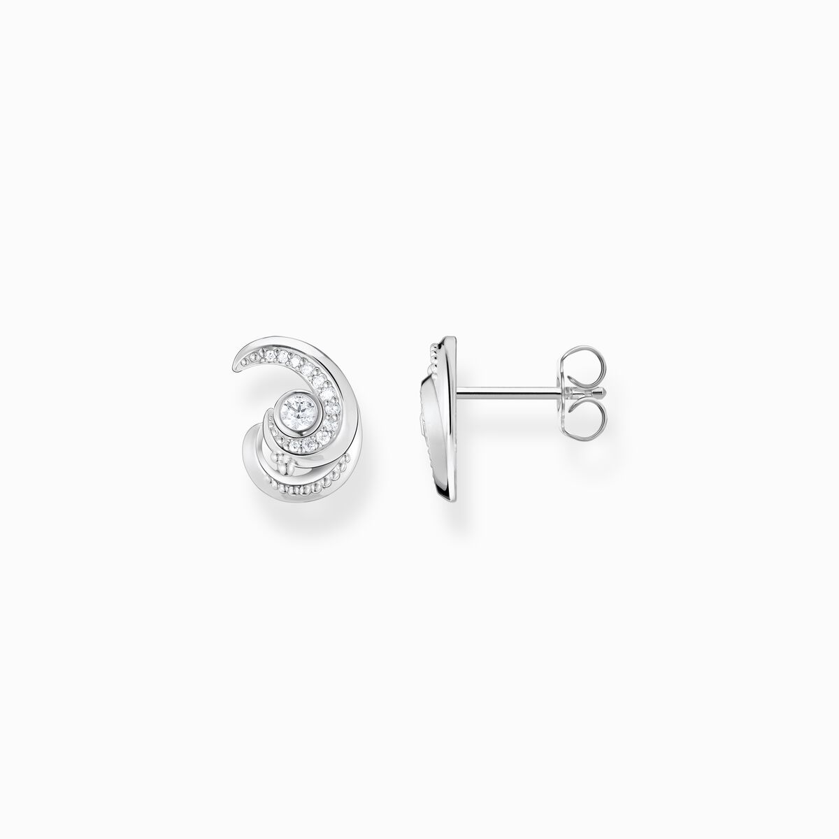 Ear studs wave with stones