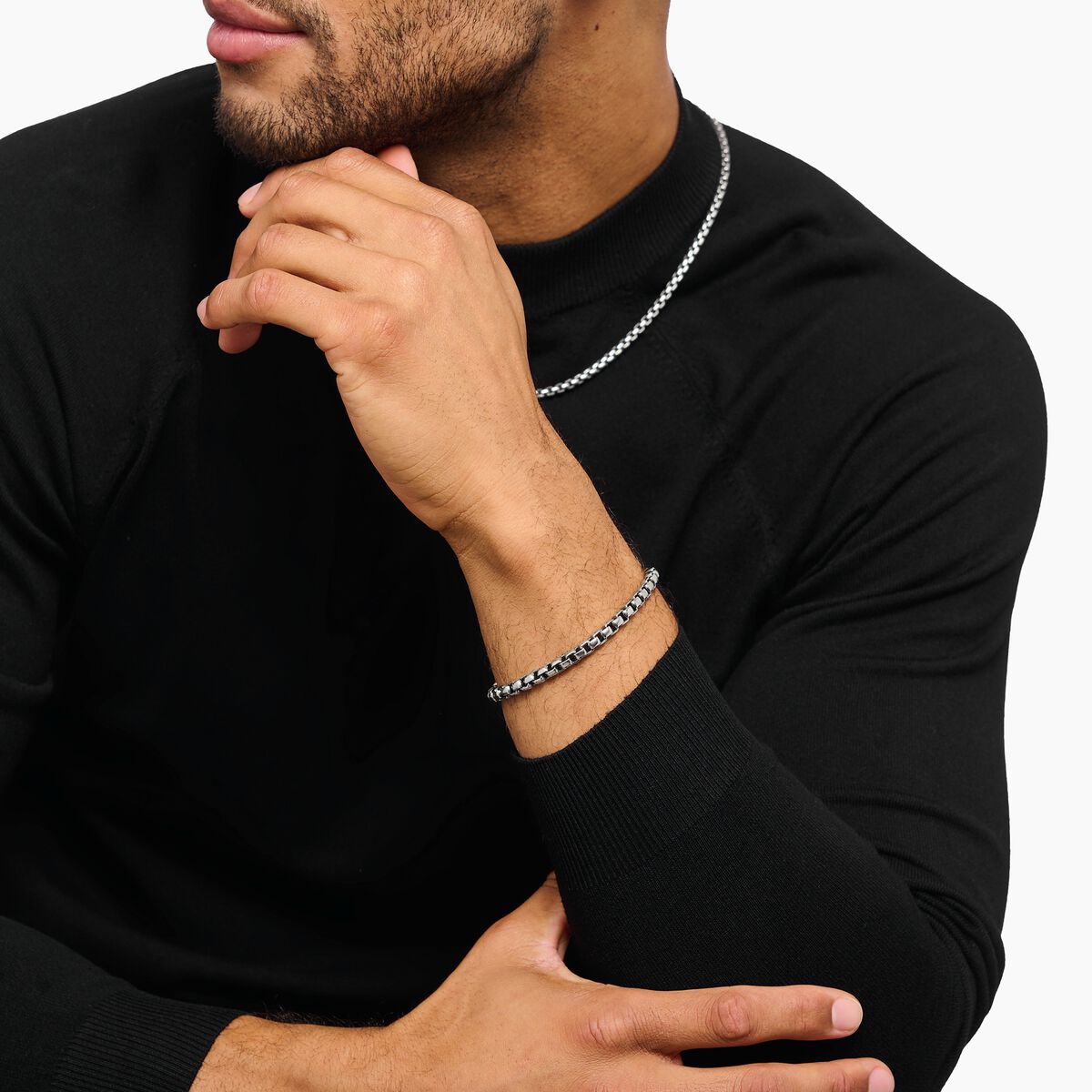 Silver bracelet box chain