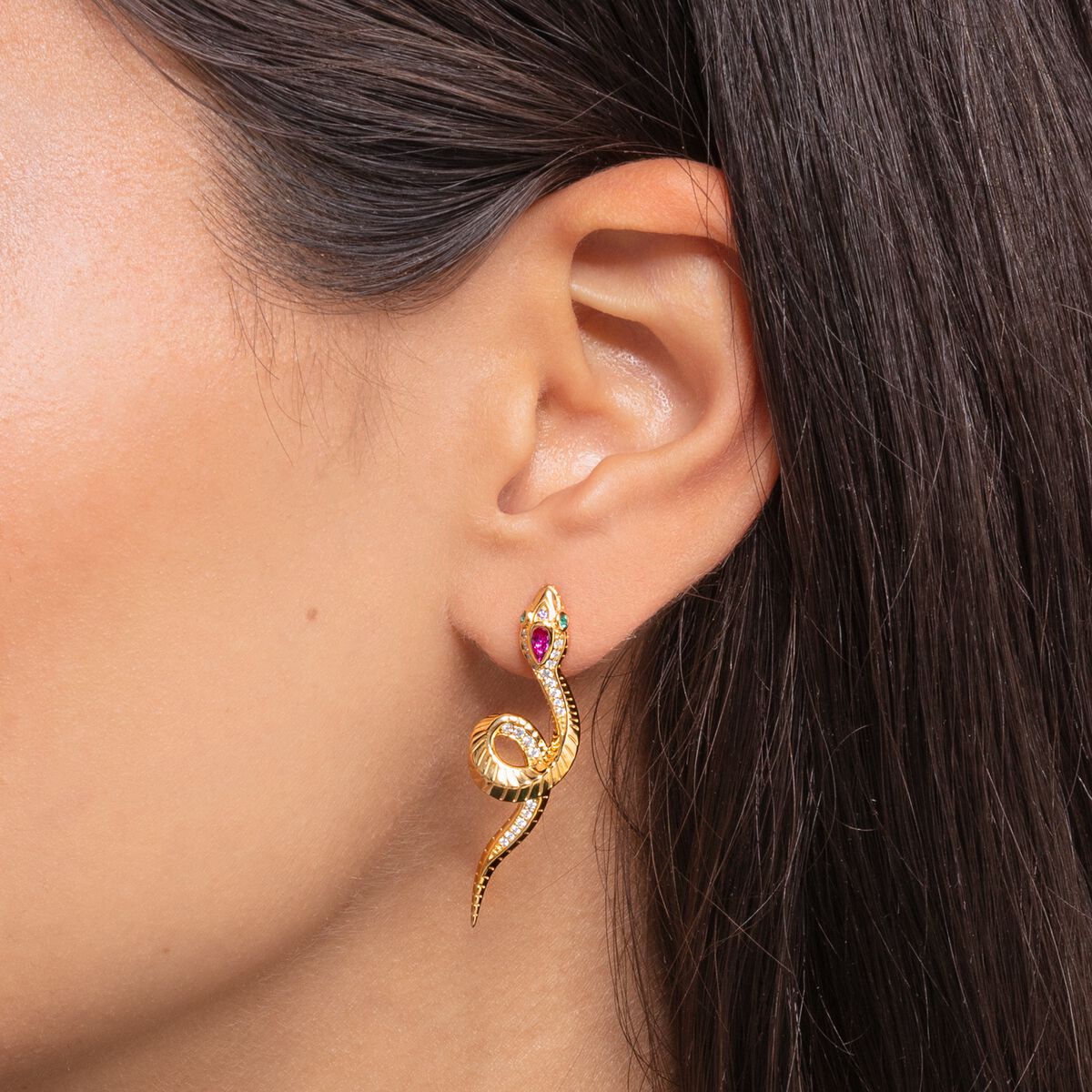 Earrings snake gold