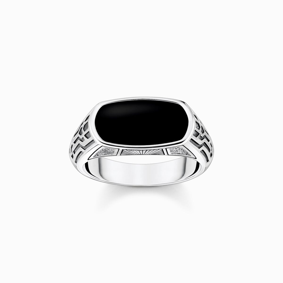 Ring with black onyx silver