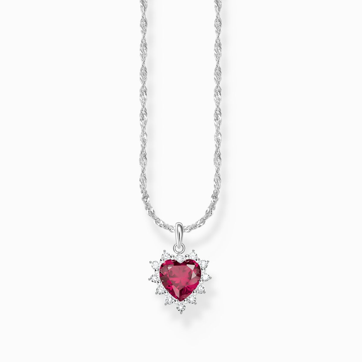 Silver necklace with heart pendant Romance
