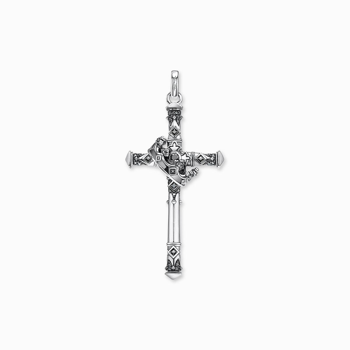 Pendant cross and crown