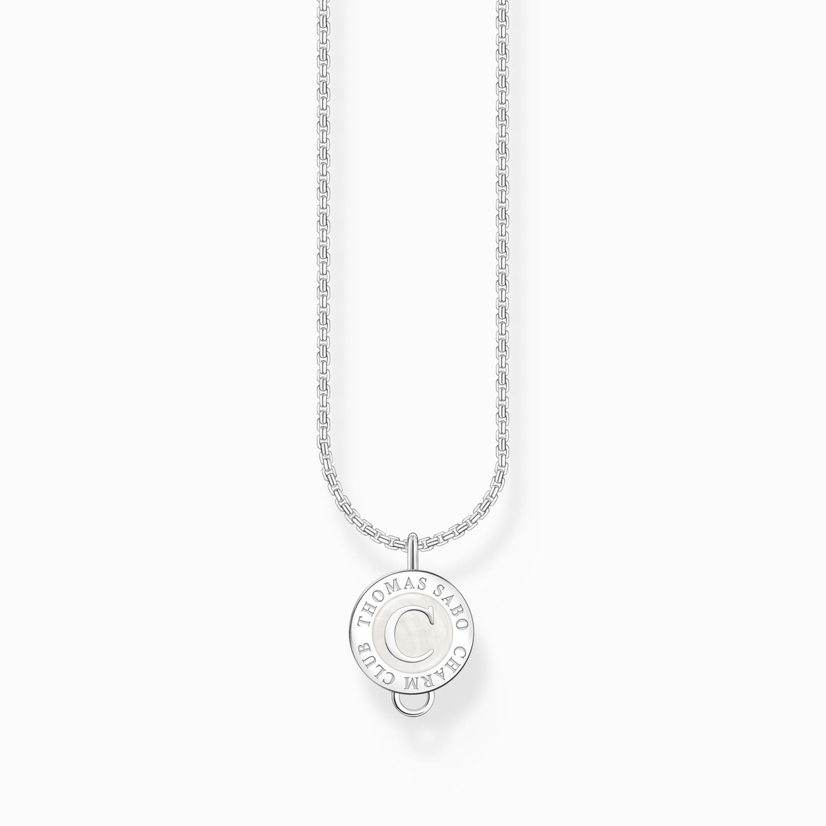 Charm necklace with white Coin silver