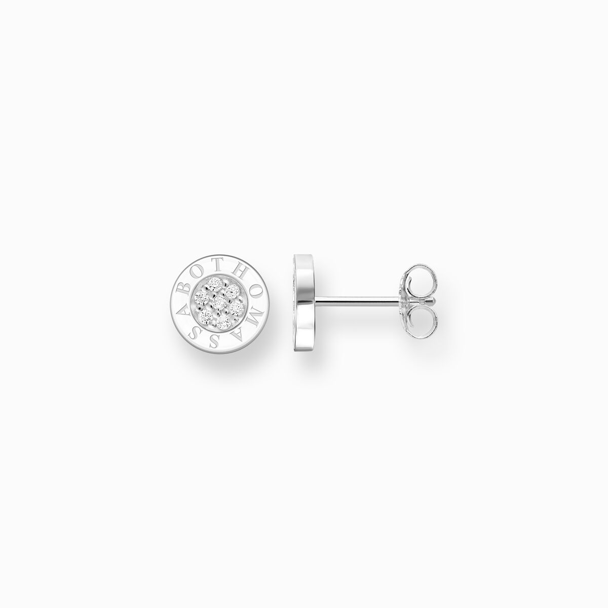 Ear studs classic pavé white