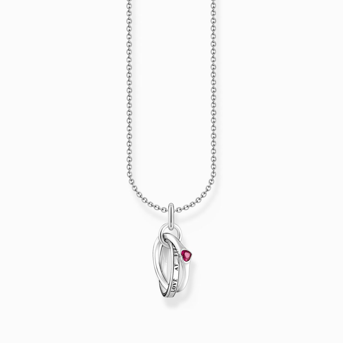 Silver neckalce with Together ring pendant