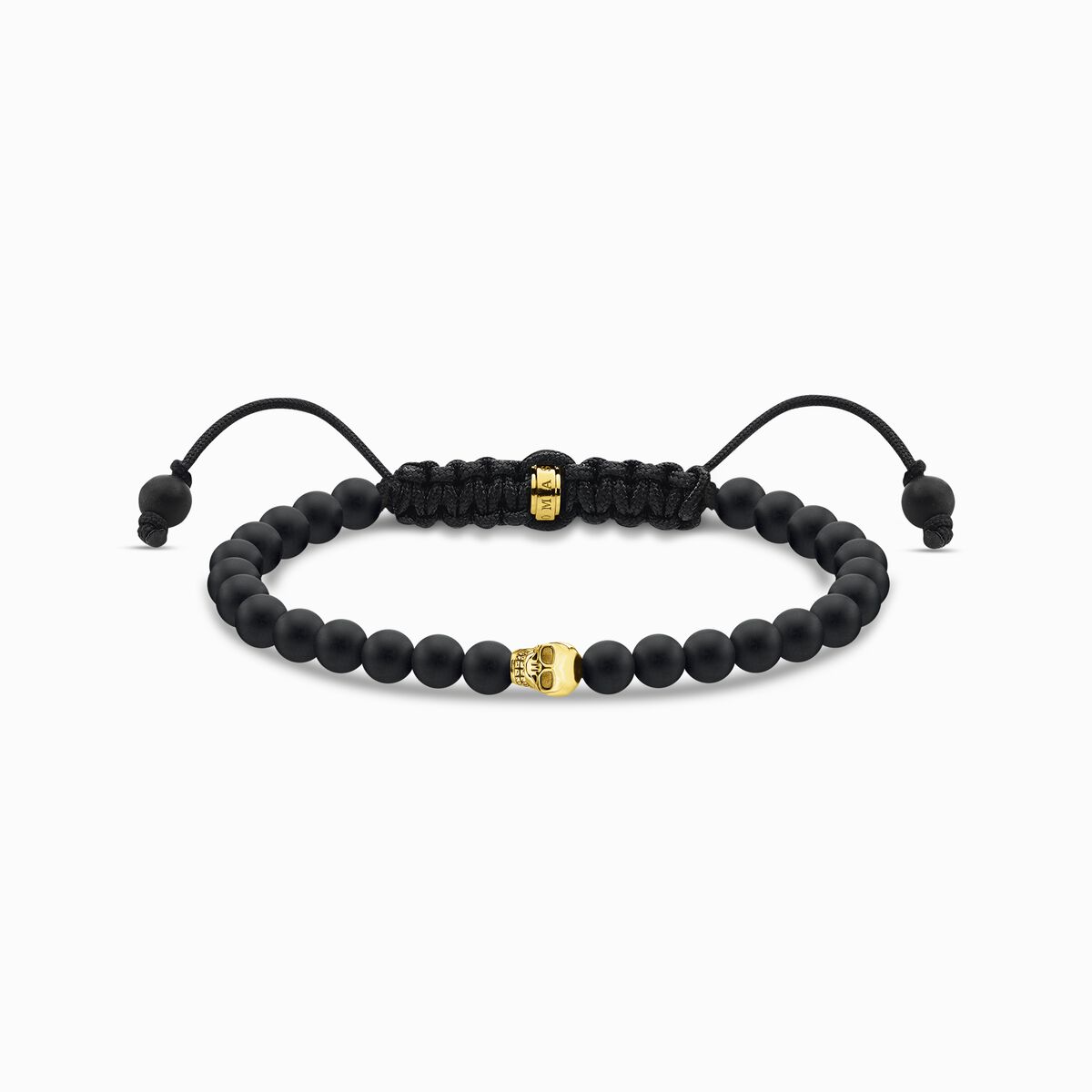 Bracelet black skull gold