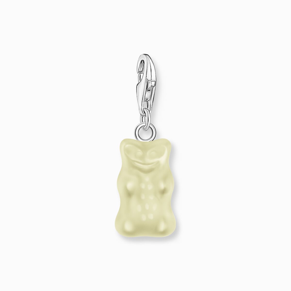Silver charm pendant goldbears in white
