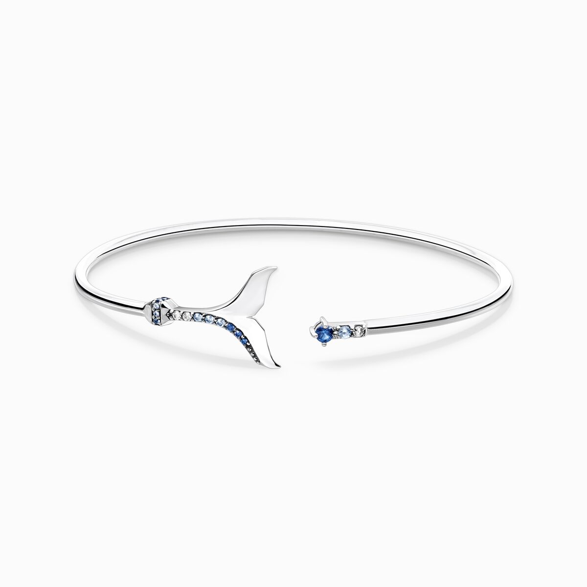 Bangle tail fin with blue stones