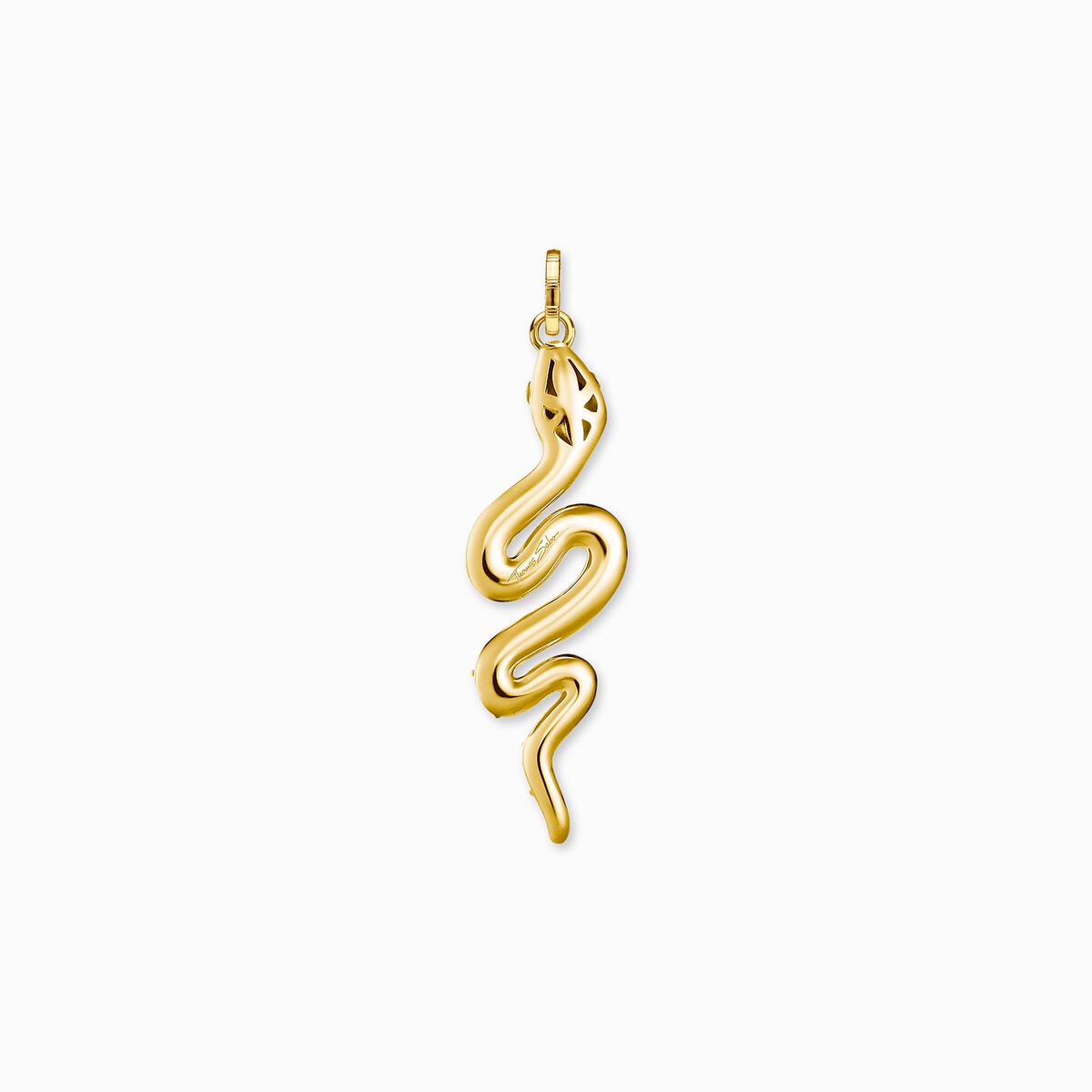 Pendant bright golden-coloured snake