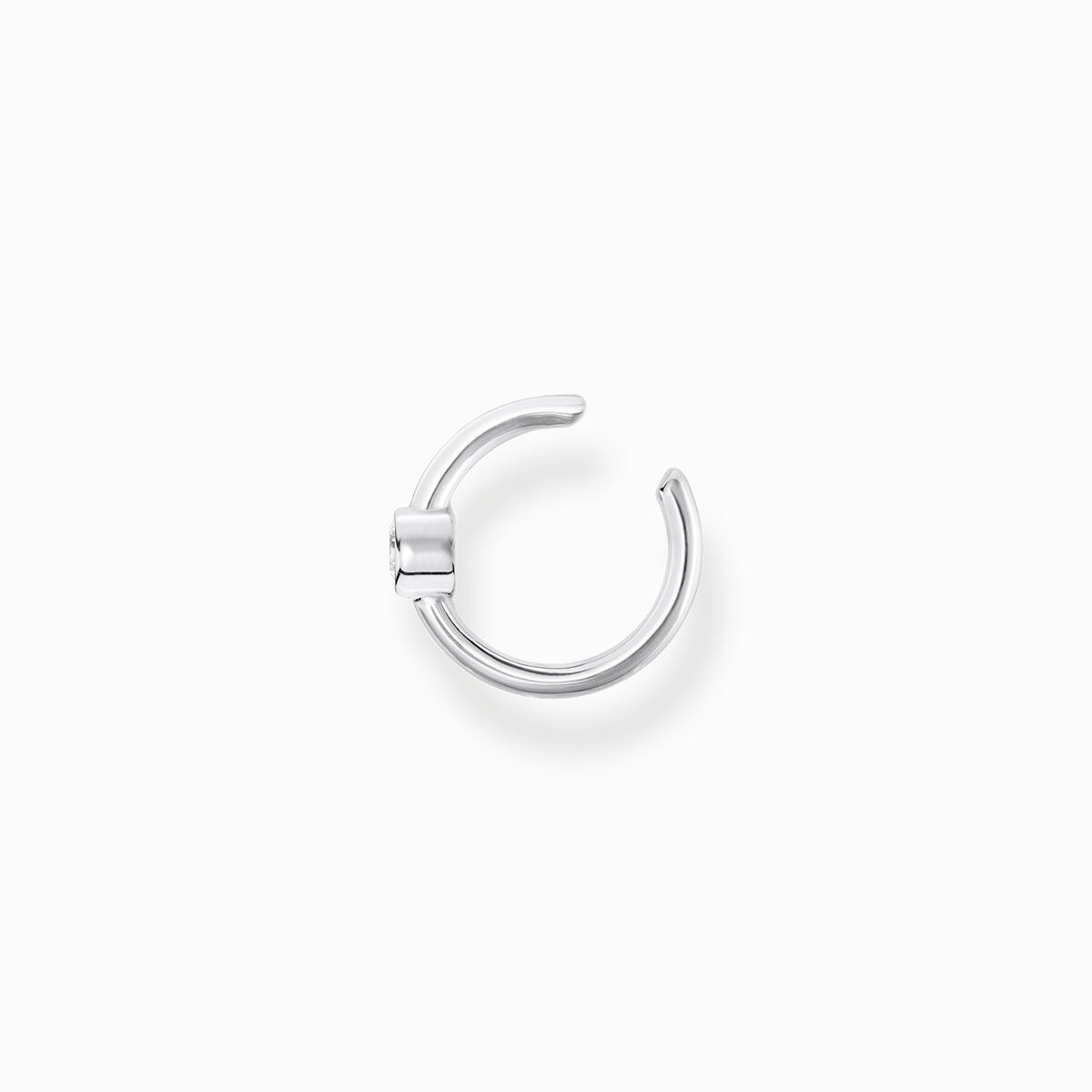 Single ear cuff white stone silver