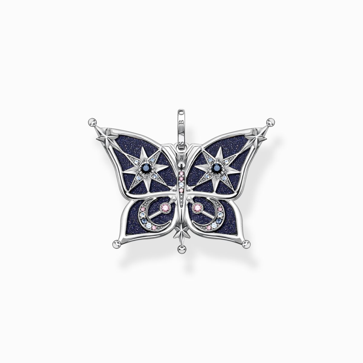 Pendant butterfly star & moon silver