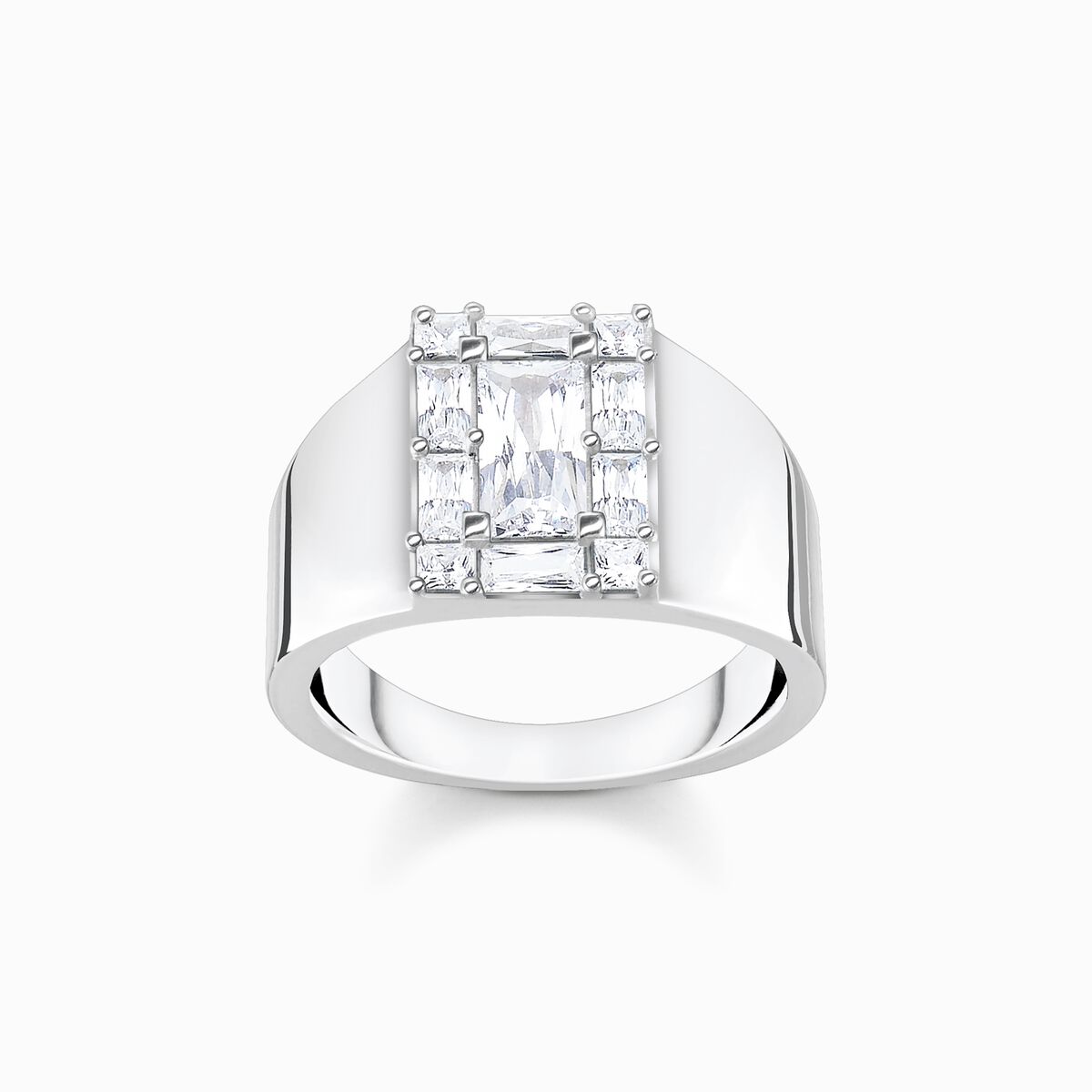 Ring white stone silver