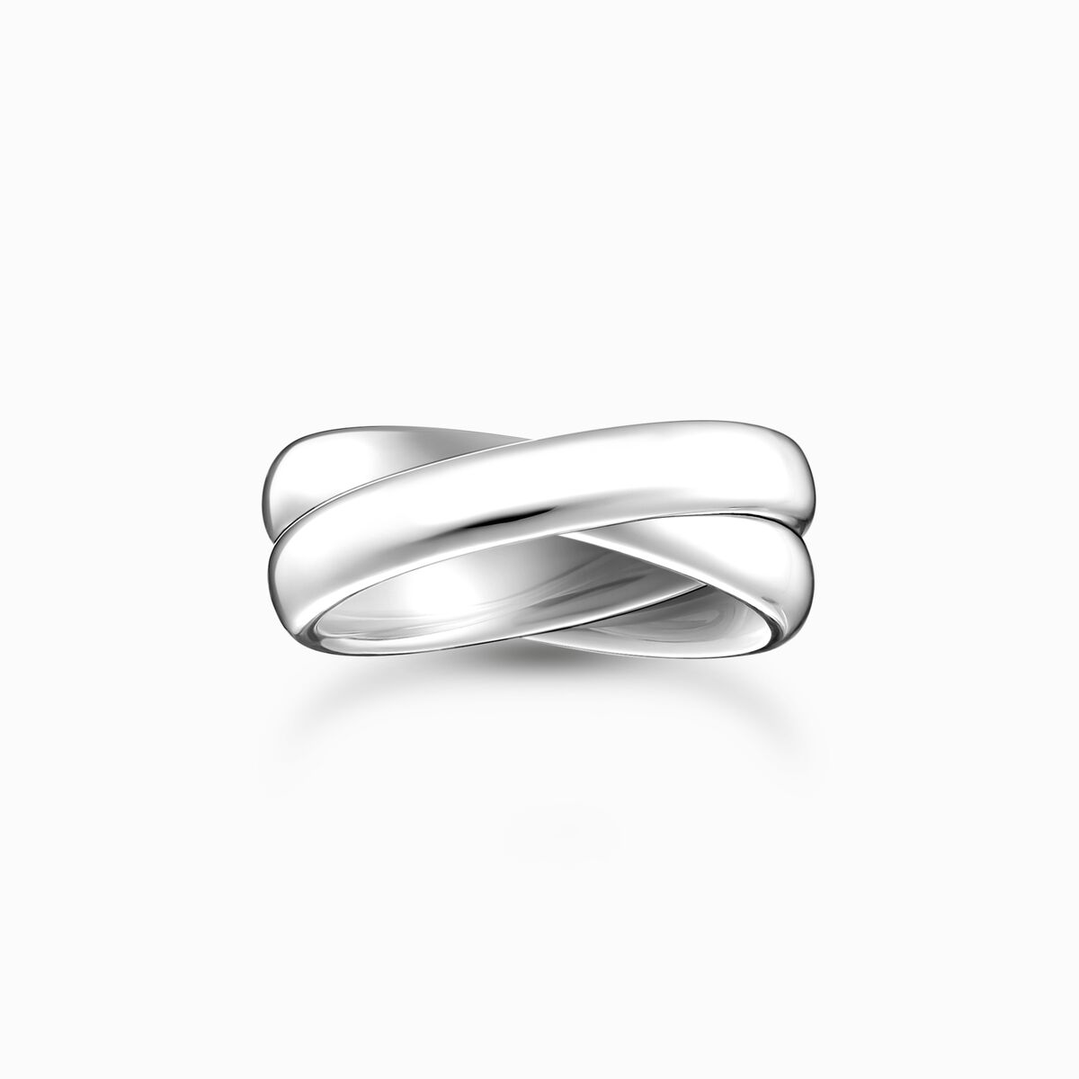 Silver slim ring in duo design