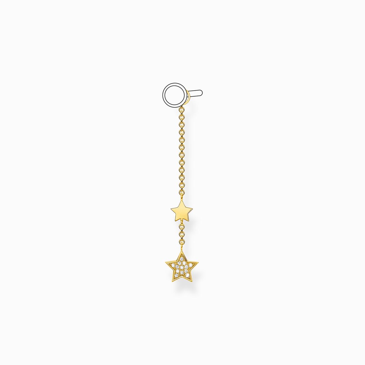 Single ear pendant stars gold