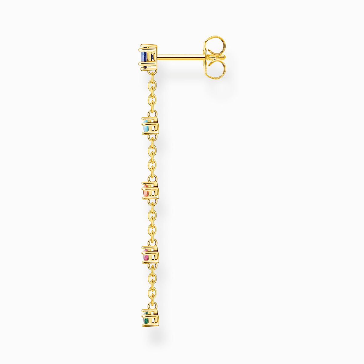 Single ear stud vintage white stones gold