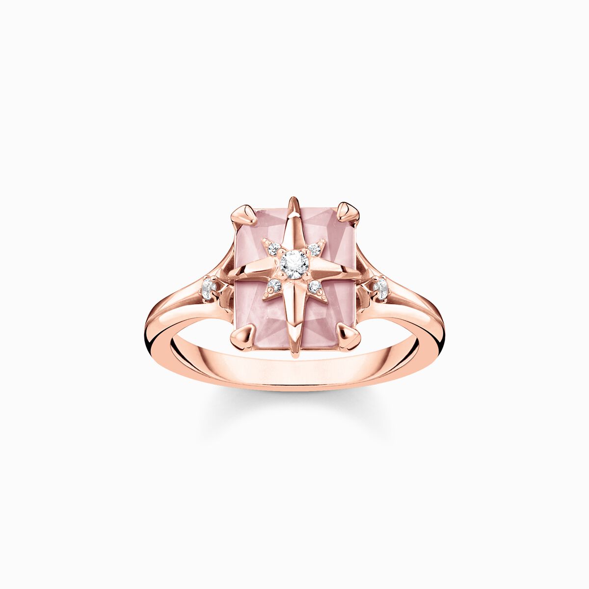 Ring pink stone with star