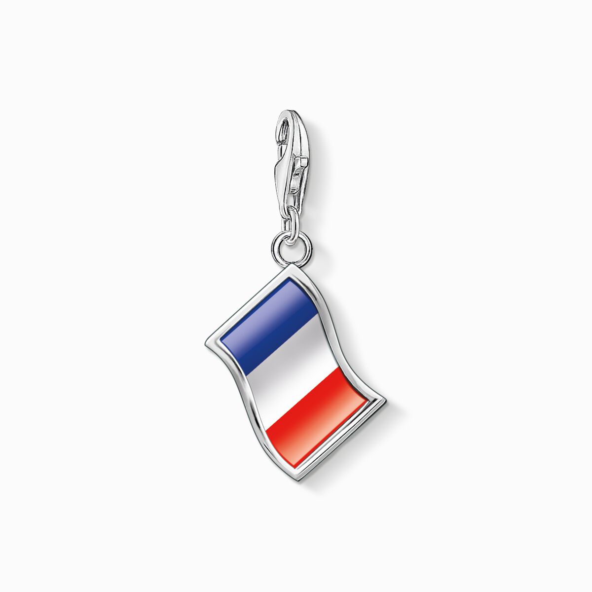 Silver charm pendant in french national flag design