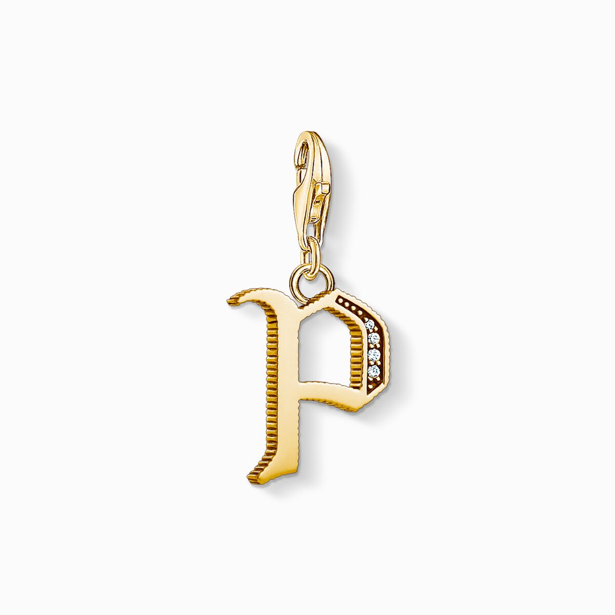 Charm pendant letter p gold
